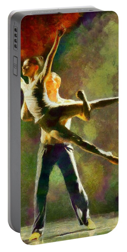 Dancer Portable Battery Charger featuring the digital art Dance 3 by Caito Junqueira