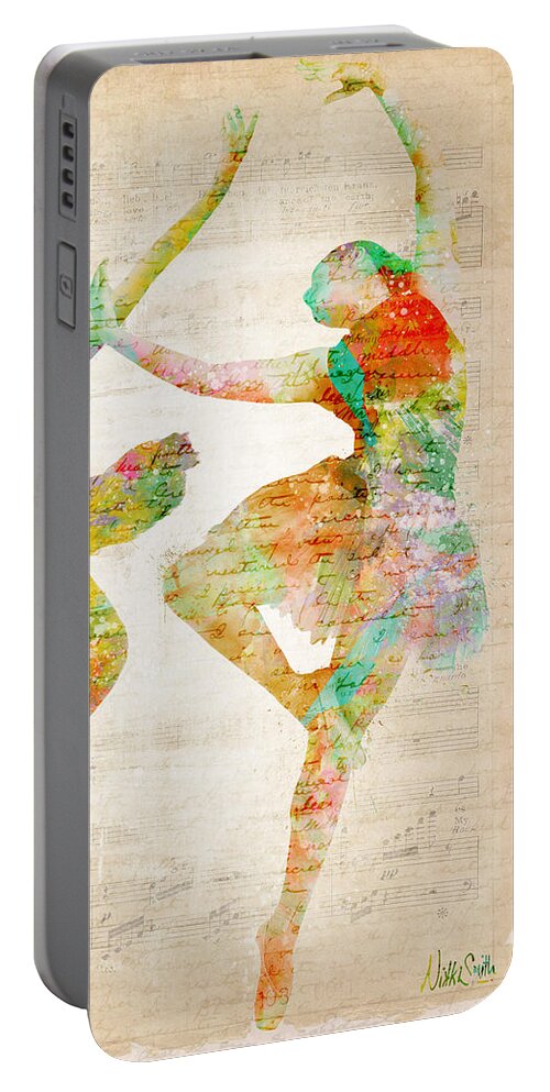 Ballet Portable Battery Charger featuring the digital art Dance With Me by Nikki Smith