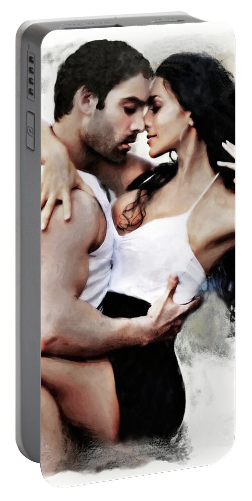 Dancing Portable Battery Charger featuring the digital art Dance with Passion by Pennie McCracken
