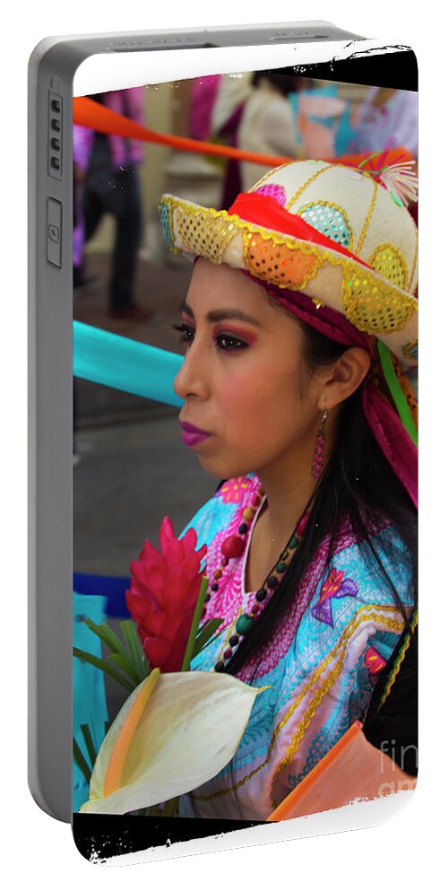 Woman Portable Battery Charger featuring the photograph Dancer In The Pase Del Nino Parade VI by Al Bourassa
