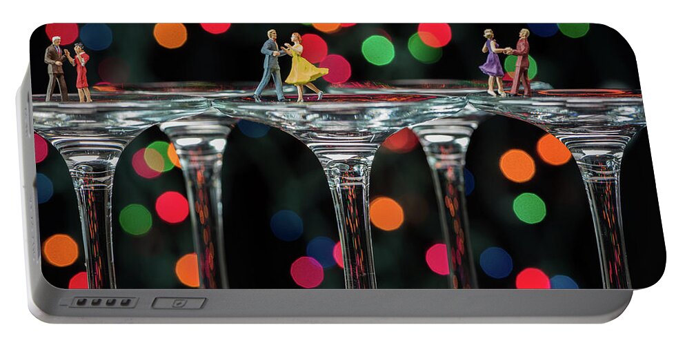 Miniature Photography Portable Battery Charger featuring the photograph Dancers on Wine Glasses by Tammy Ray