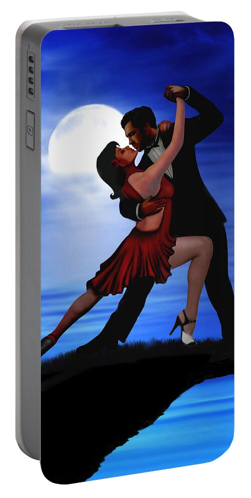 Dancing Portable Battery Charger featuring the digital art Dancing by Moonlight by Glenn Holbrook
