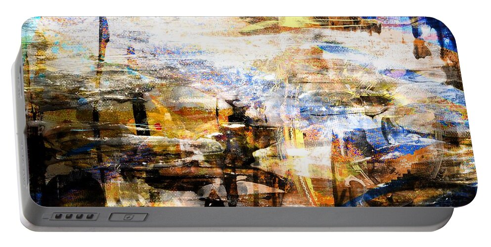 Abstract Portable Battery Charger featuring the digital art Dancing In The Light by Art Di