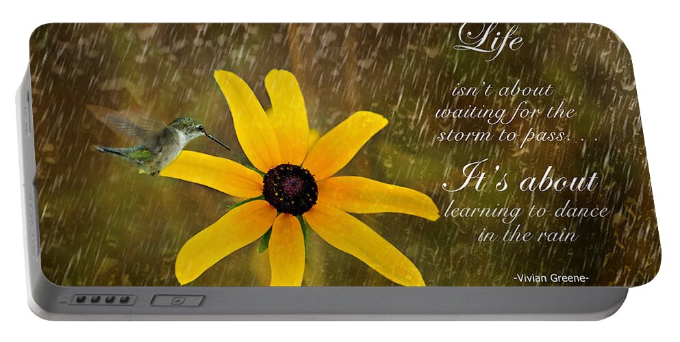 Inspirational Photography Portable Battery Charger featuring the photograph Dancing In the Rain Print by Gwen Gibson