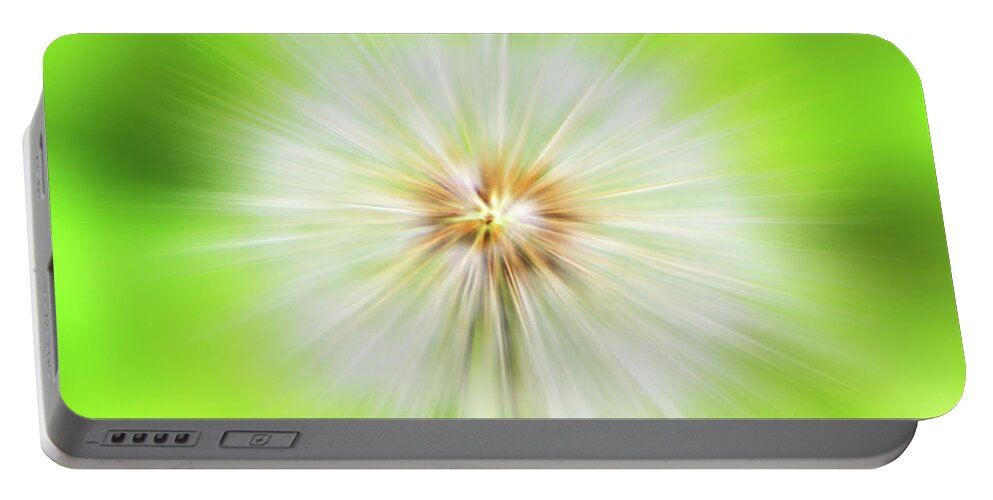 Nature Portable Battery Charger featuring the digital art Dandelion Warp by David Stasiak