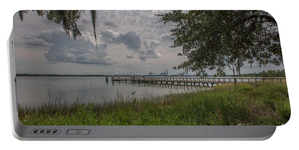 Daniel Island Portable Battery Charger featuring the photograph Daniel Island Waterfront by Dale Powell