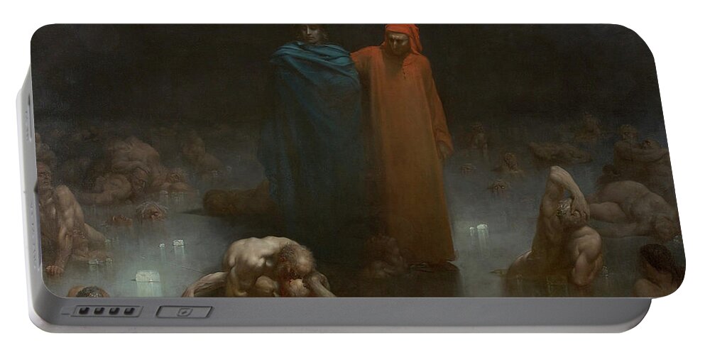 Gustav Dore (strasbourg Portable Battery Charger featuring the painting Dante and Virgil in the Ninth Circle of Hell by Gustav Dore