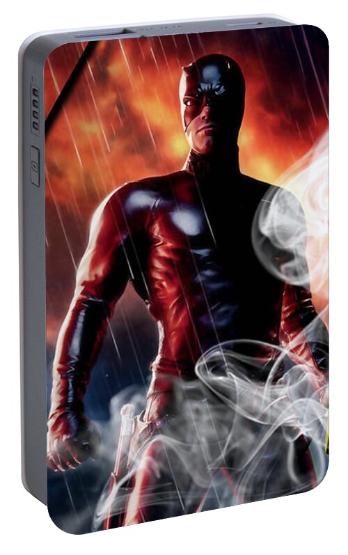 Daredevil Portable Battery Charger featuring the mixed media Daredevil Collection by Marvin Blaine
