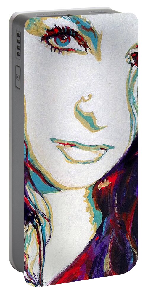 Classic Beauty Portable Battery Charger featuring the painting Dark Angel by Steve Gamba