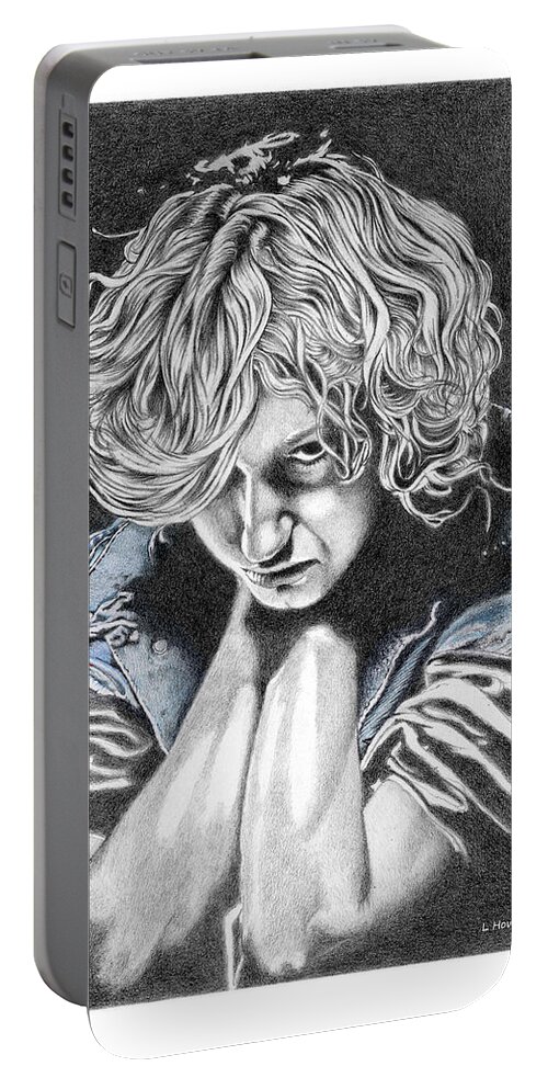 Woman Portable Battery Charger featuring the drawing Dark Mood by Louise Howarth