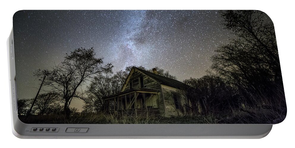 Trees Portable Battery Charger featuring the photograph dARK pLACES by Aaron J Groen
