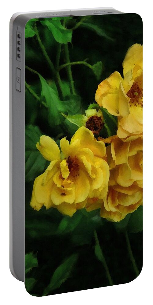 Roses Portable Battery Charger featuring the painting Daughters of Helios by RC DeWinter