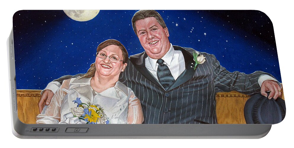 Dave Portable Battery Charger featuring the painting Dave and Sue in oil painting by Christopher Shellhammer
