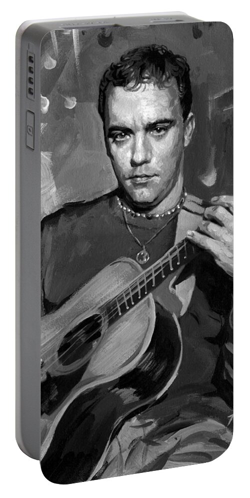Dave Matthews Portable Battery Charger featuring the painting Dave Matthews by Ylli Haruni