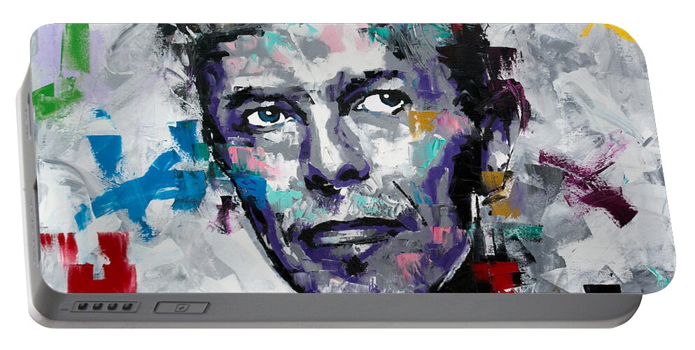 David Portable Battery Charger featuring the painting David Bowie II by Richard Day