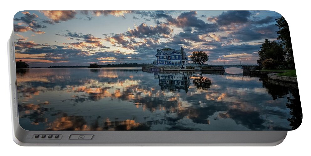 St Lawrence Seaway Portable Battery Charger featuring the photograph Dawn On The River by Tom Singleton