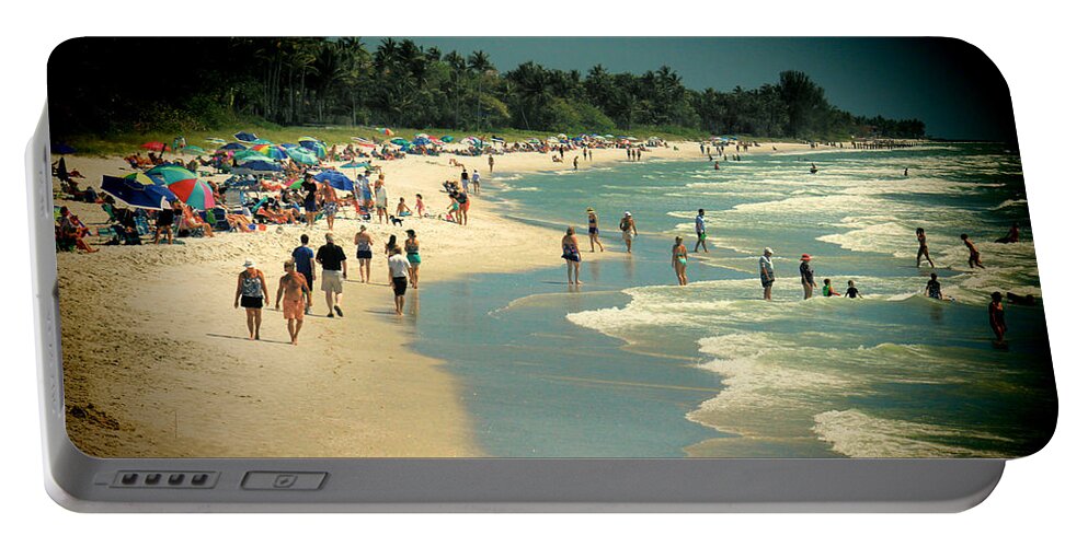 Beach Portable Battery Charger featuring the photograph Day at the Beach by Rosalie Scanlon