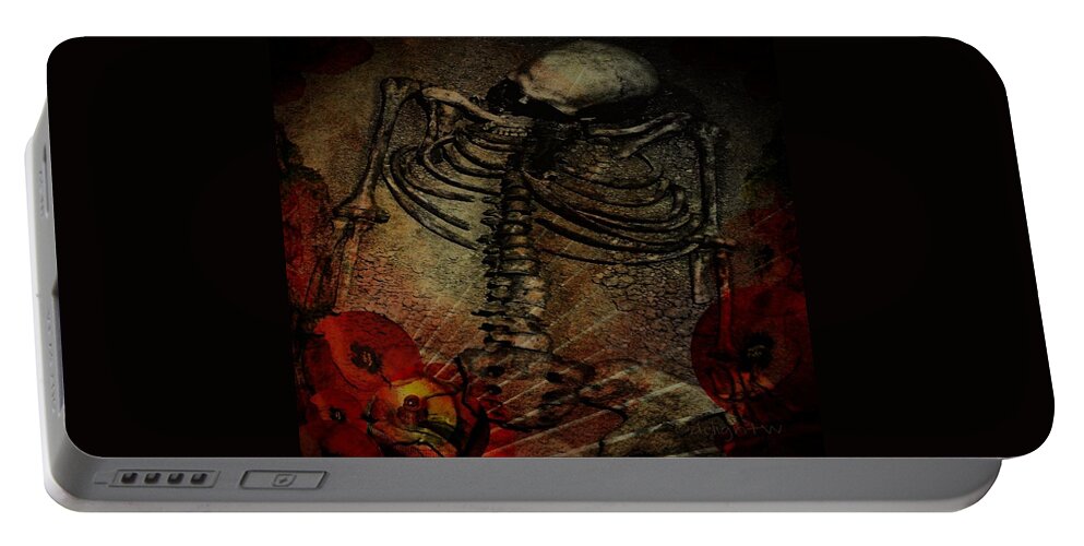 Skeleton Portable Battery Charger featuring the digital art Day of the Dead by Delight Worthyn