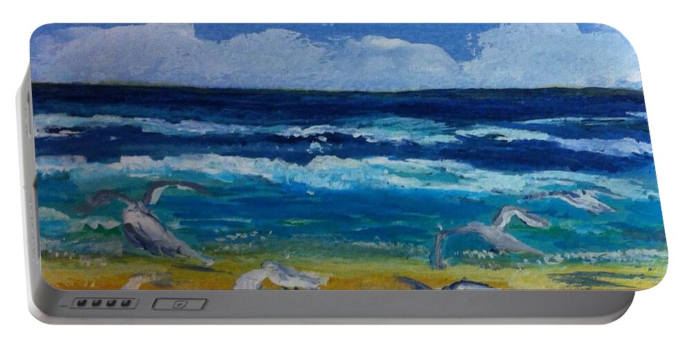 Daytona Beach Portable Battery Charger featuring the painting Daytona Beach by Lessandra Grimley