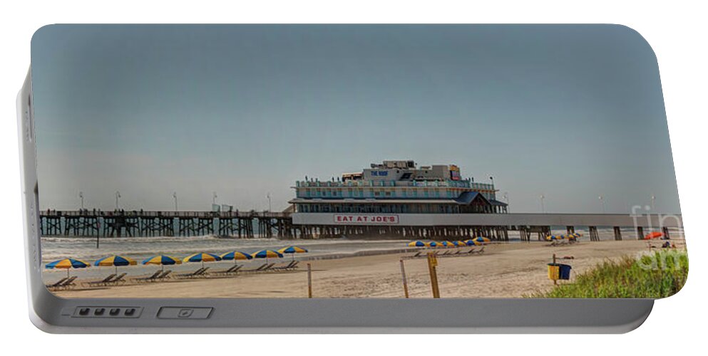 Joe's Portable Battery Charger featuring the photograph Daytona Beach Pier Pano by Ules Barnwell