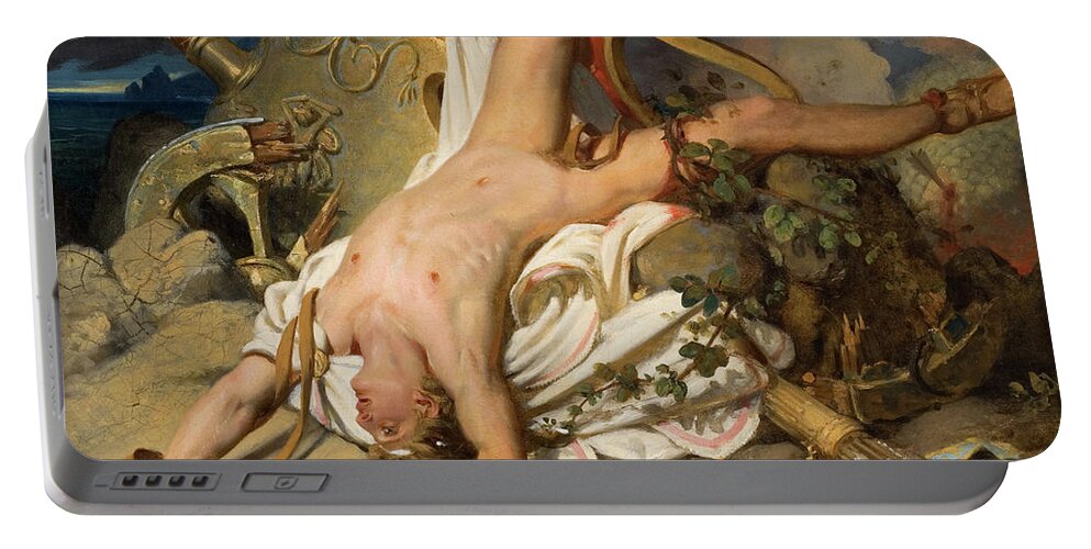 Hippolytus Portable Battery Charger featuring the painting Death of Hippolytus by Joseph Desire Court