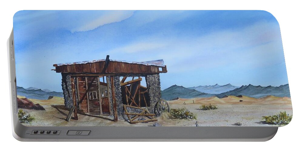 Death Valley Portable Battery Charger featuring the painting Death Valley Mine by Joseph Burger