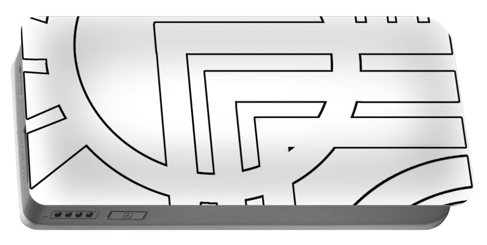 Deco Design White Portable Battery Charger featuring the digital art Deco Design White by Chuck Staley