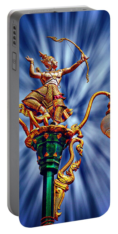 Culture Portable Battery Charger featuring the photograph Decorative City Lamp Post Khon Kaen-Thailand by Ian Gledhill