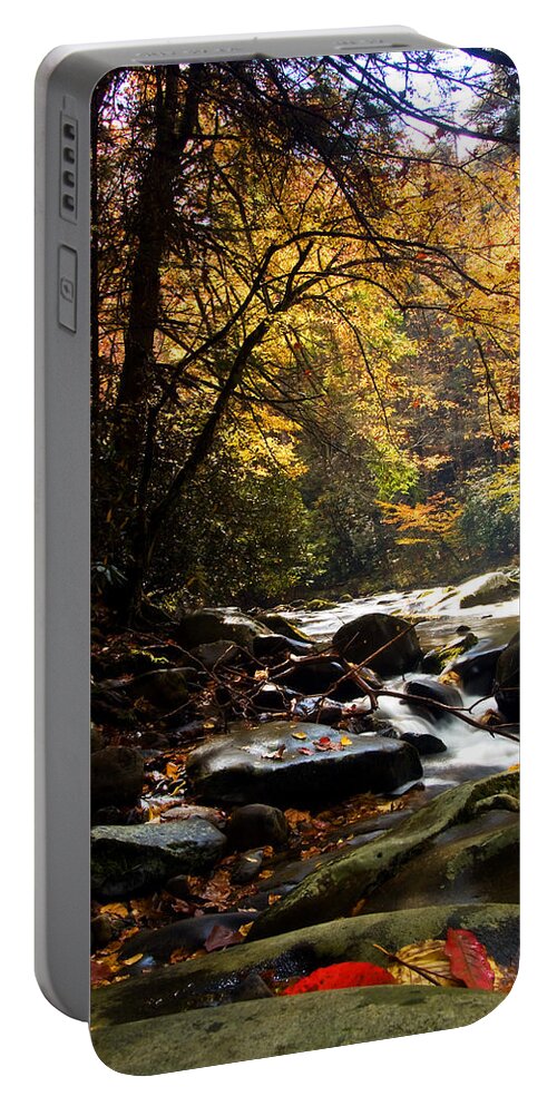 Fall Portable Battery Charger featuring the photograph Deep Creek Mountain Stream by Bob Decker