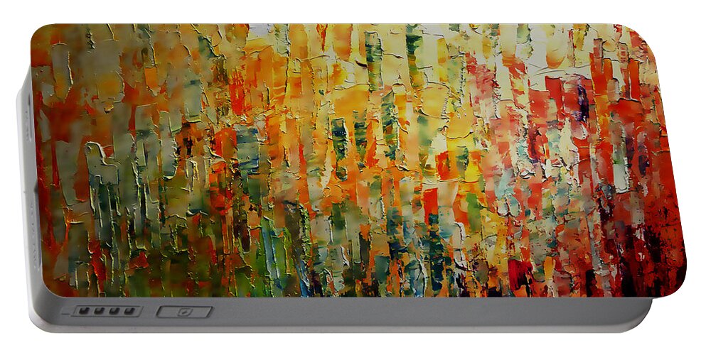 Deep Portable Battery Charger featuring the painting Deep Garden by Linda Bailey