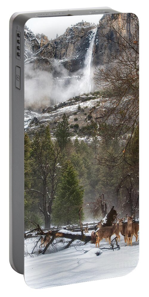 Yosemite Portable Battery Charger featuring the photograph Deer of Winter by Anthony Michael Bonafede