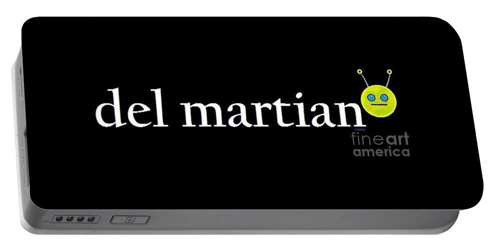 Del Mar Portable Battery Charger featuring the painting Del Martian by Denise Railey