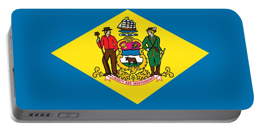 Delaware State Flag Portable Battery Charger featuring the photograph Delaware State Flag by Robert Banach