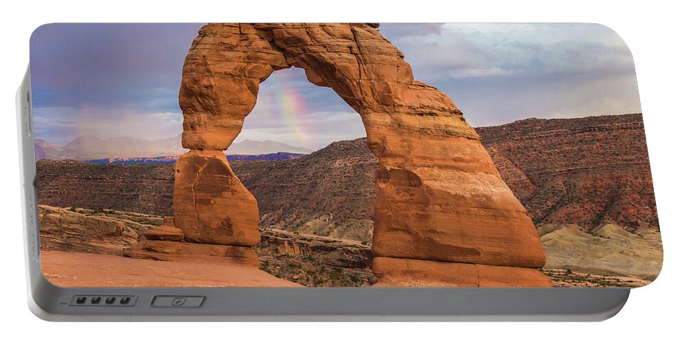 Photography Portable Battery Charger featuring the photograph Delicate Rainbow by Joe Kopp