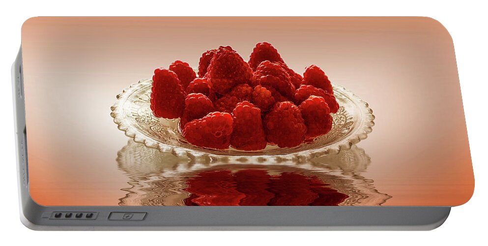 Fresh Fruit Portable Battery Charger featuring the photograph Delicious Raspberries by David French