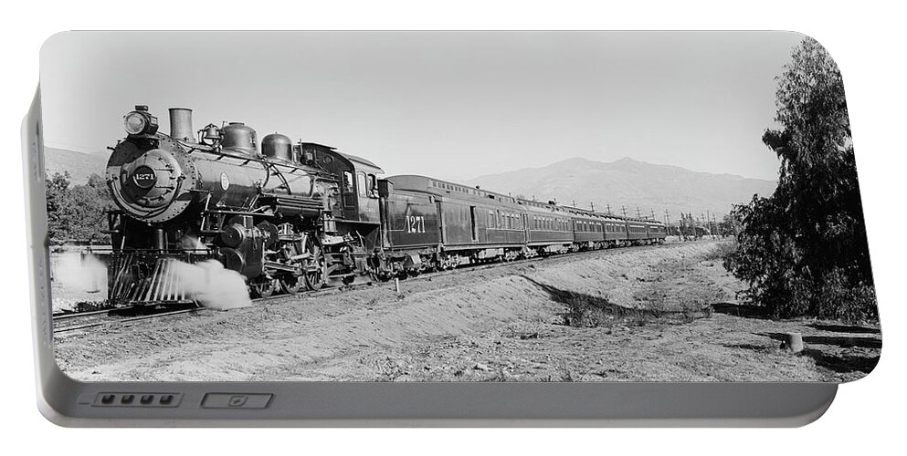 Vintage Train Portable Battery Charger featuring the photograph Deluxe Overland Limited Passenger Train by War Is Hell Store