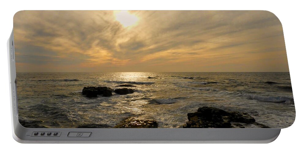 Sunset Portable Battery Charger featuring the photograph Demure Sunset by Beth Myer Photography