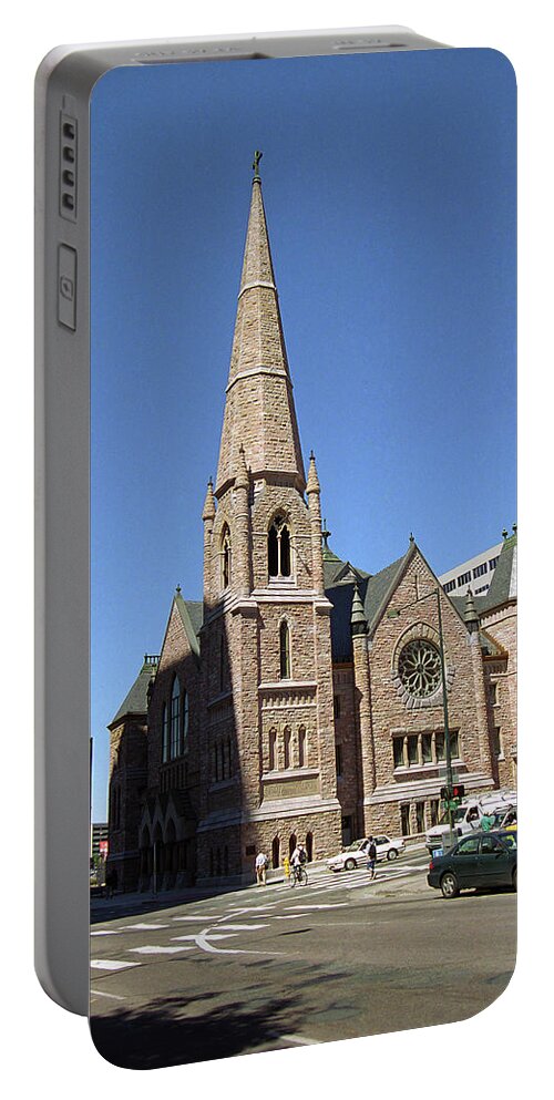 16th Portable Battery Charger featuring the photograph Denver Downtown Church by Frank Romeo
