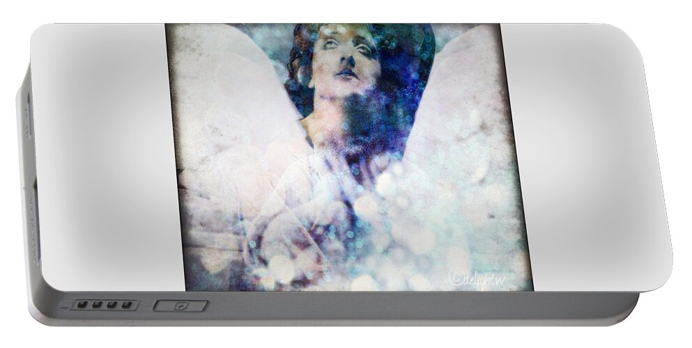 Angel Portable Battery Charger featuring the digital art Depression Angel by Delight Worthyn