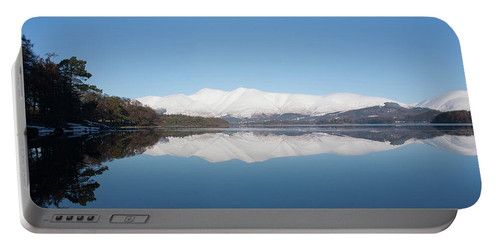 Landscape Portable Battery Charger featuring the photograph Derwentwater Winter Reflection by Pete Walkden