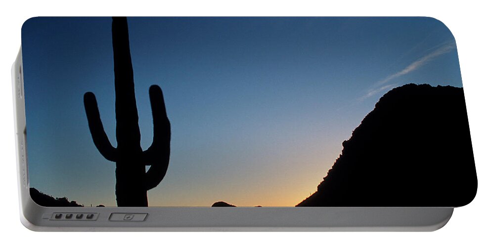 Cactus Portable Battery Charger featuring the photograph Desert cactus Sunrise by Ted Keller