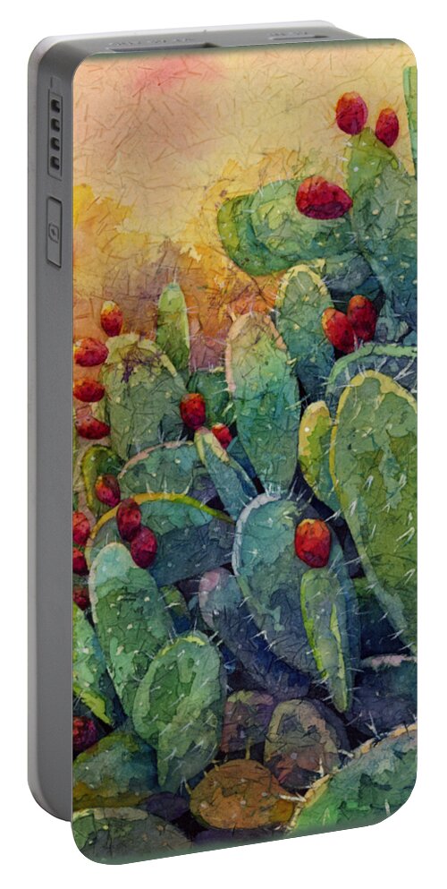 Cactus Portable Battery Charger featuring the painting Desert Gems 2 by Hailey E Herrera