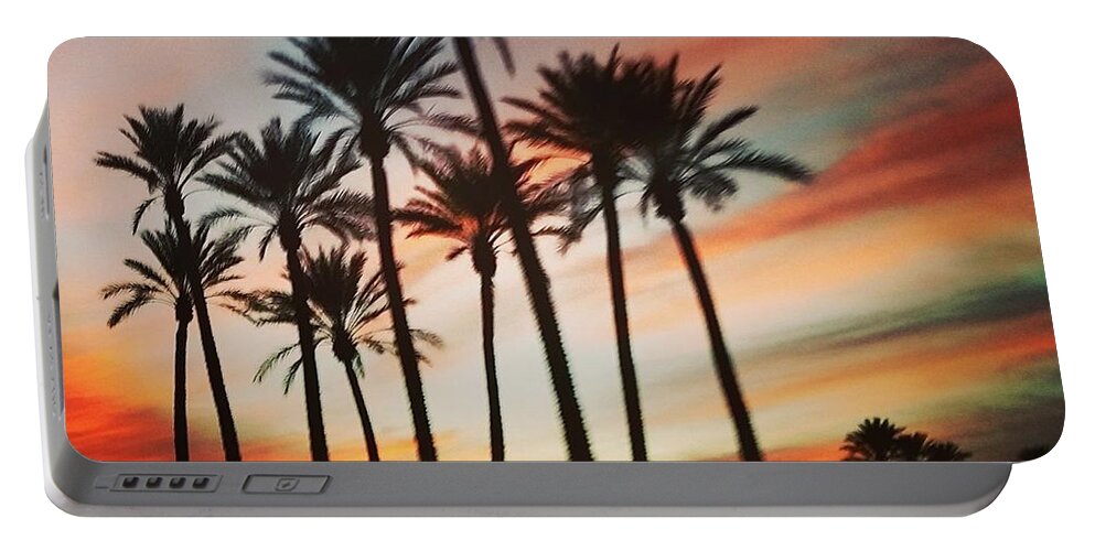 Palm Trees Portable Battery Charger featuring the photograph Desert Palms Sunset by Vic Ritchey