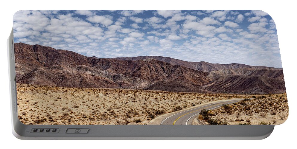 Anza - Borrego Desert State Park Portable Battery Charger featuring the photograph Desert Road 5 by Peter Tellone