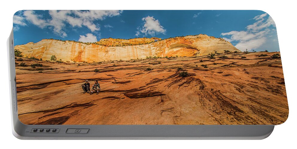 Zion Portable Battery Charger featuring the photograph Desert Solitaire with a Friend by Doug Scrima