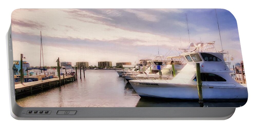 Destin Harbor Daydreams Portable Battery Charger featuring the photograph Destin Harbor Daydreams by Mel Steinhauer