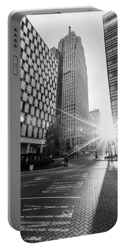 Detroit Portable Battery Charger featuring the photograph Detroit shinning by John McGraw
