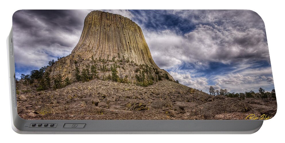 Wyoming Portable Battery Charger featuring the photograph Devil's Tower Summer Afternoon by Rikk Flohr