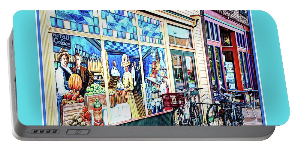 Island Portable Battery Charger featuring the photograph Dhooge's Grocery Store Mural #11 by Deborah Klubertanz