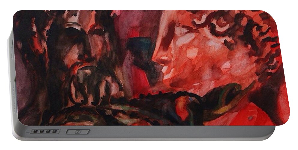Ancient Greece Portable Battery Charger featuring the painting Dialogo Silenzioso by Enrico Garff